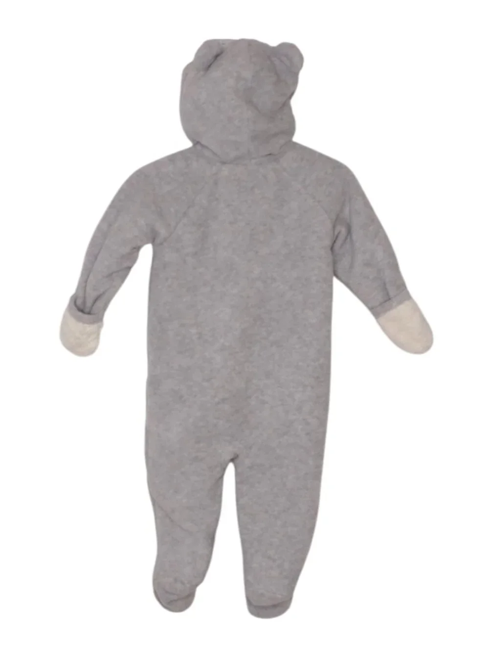 Old Navy Gray Bear Full Zip Bunting Hooded Size 6-12 Months Unisex
